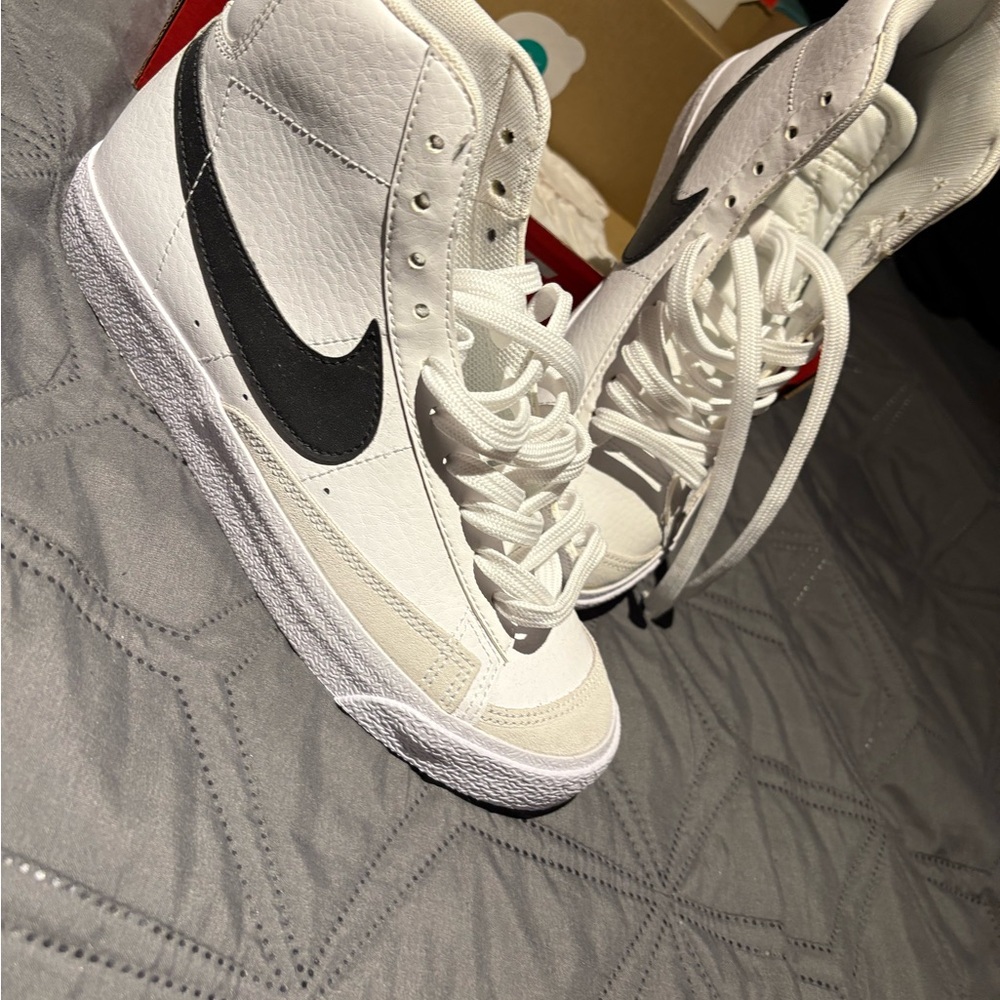 Nike Kids High-Top White and Black Sneakers